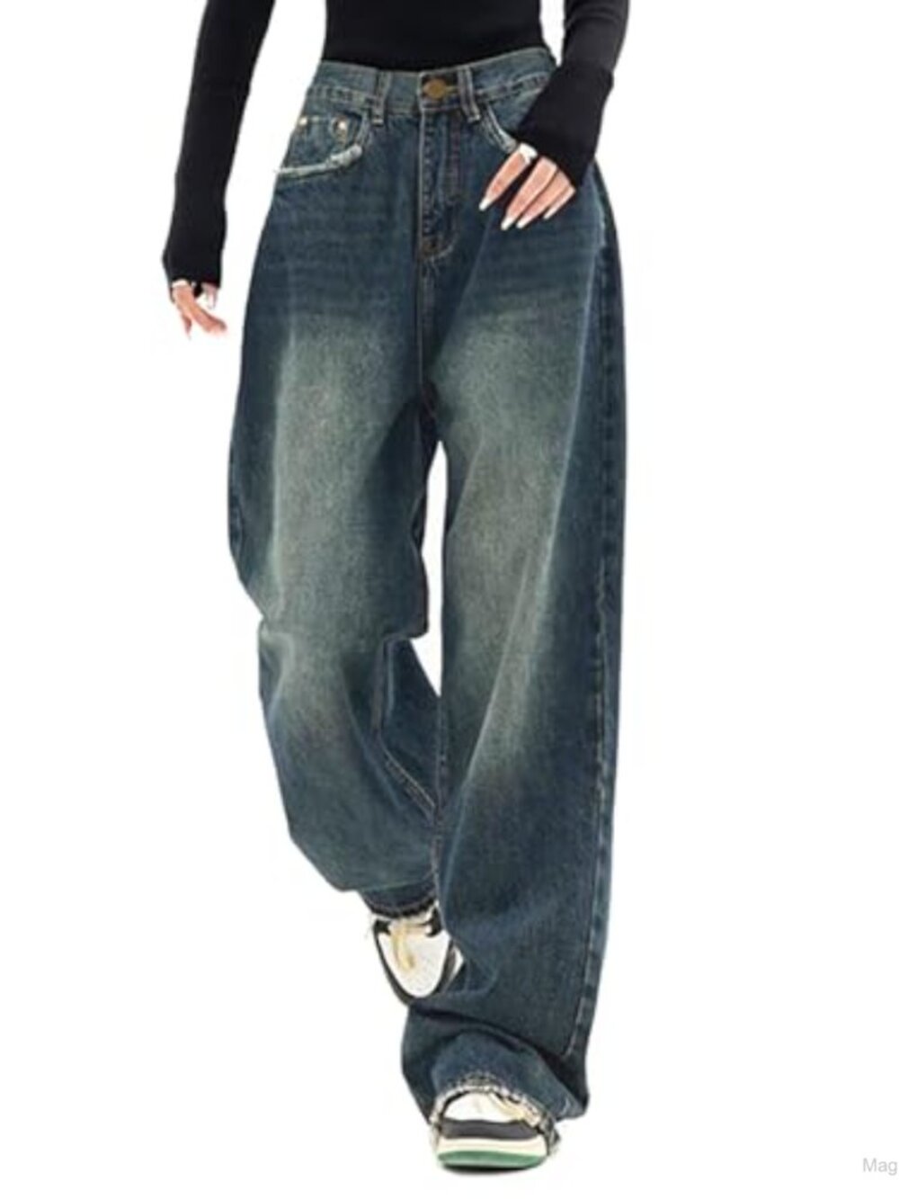 Wide Leg Baggy Jeans High Waist Y2K Grunge Boyfriend Denim Pants